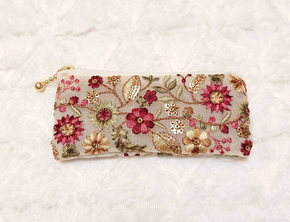 インド刺繍リボン　ポーチ インド刺繍リボン ポーチ ［M］ ポーチ Jewelino 通販 16728801