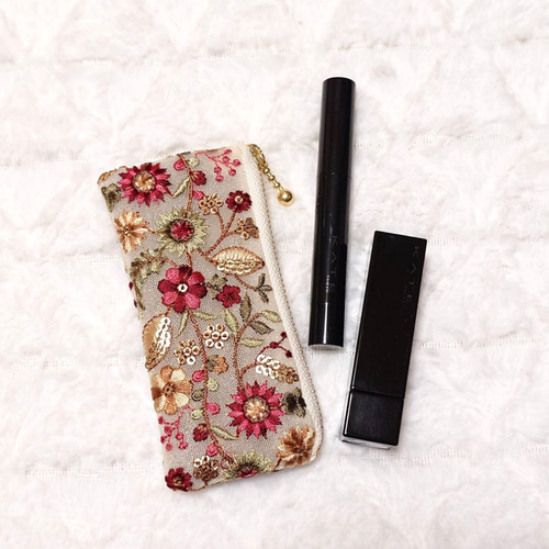 インド刺繍リボンポーチ＊12cm ポーチ Minmi 通販 18903593｜Creema