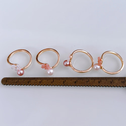 【選べるカラー】桜 ピンク フォークリング 淡水パール シェル フリーサイズ 14kgf  誕生日 母の日 ギフト 指輪 15枚目の画像