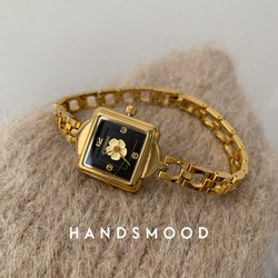 四角形 ゴールド ダイヤモンド ブレスレットウォッチ 腕時計