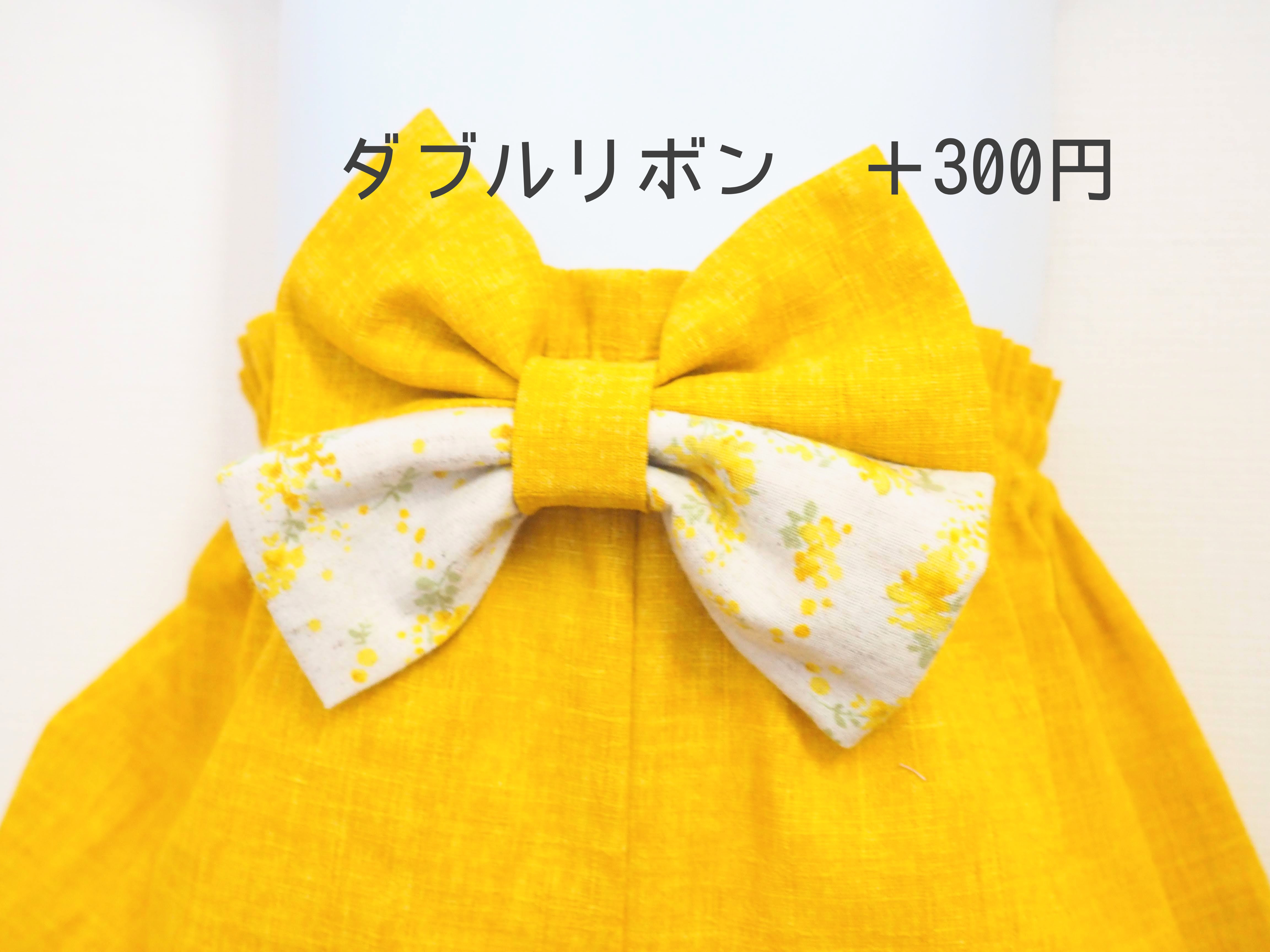 ベビー袴☆幸せ運ぶミモザのリース☆０〜３歳☆お食い初め☆初節句☆ひな祭り☆こどもの日