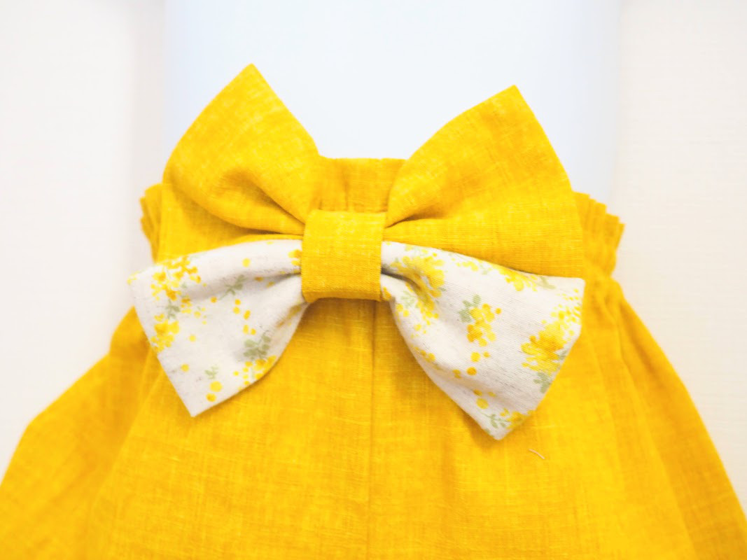 ベビー袴☆幸せ運ぶミモザのリース☆０〜３歳☆お食い初め☆初節句☆ひな祭り☆こどもの日