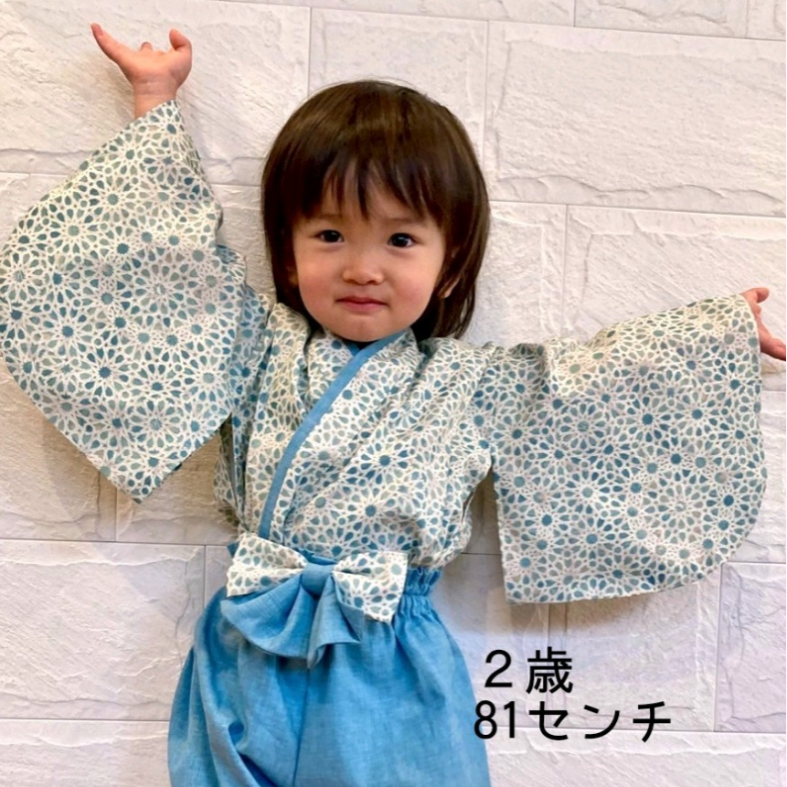 ベビー袴☆幸せ運ぶミモザのリース☆０〜３歳☆お食い初め☆初節句☆ひな祭り☆こどもの日