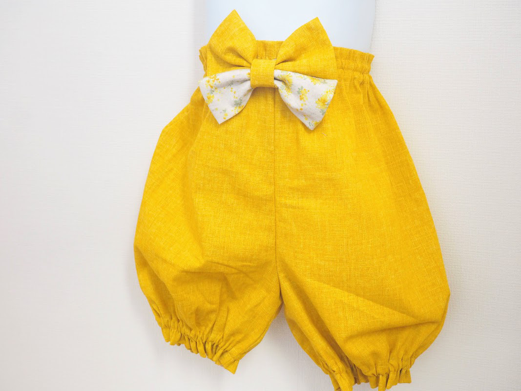 ベビー袴☆幸せ運ぶミモザのリース☆０〜３歳☆お食い初め☆初節句☆ひな祭り☆こどもの日