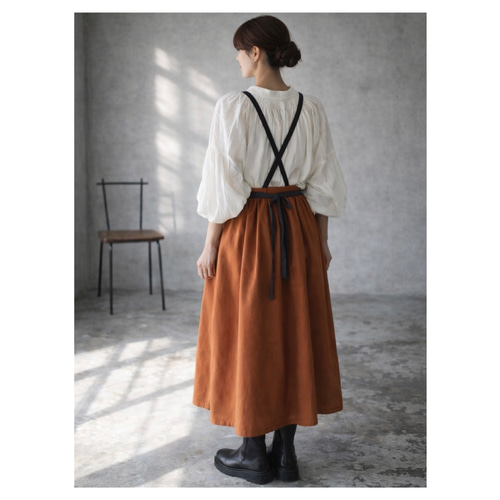 リネンエプロン】周りと差のつく！そのままお出かけバイカラーコットン