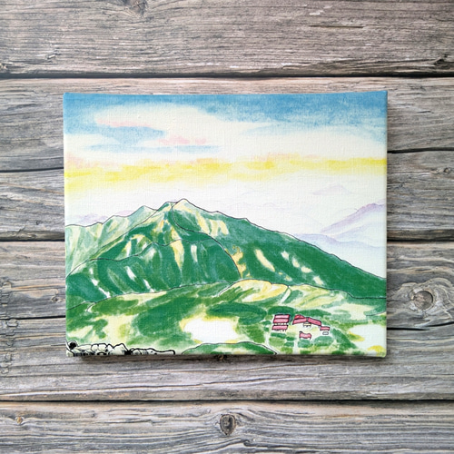 山の絵 風景画『白山からの朝』キャンバスプリント 山 登山 朝日 絵