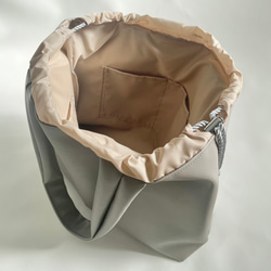 グレージュエコレザー　トートバッグ　L 7枚目の画像