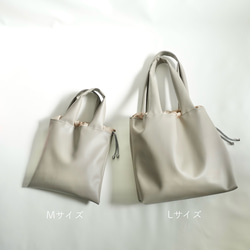 グレージュエコレザー　トートバッグ　L 9枚目の画像