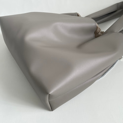 グレージュエコレザー　トートバッグ　L 6枚目の画像