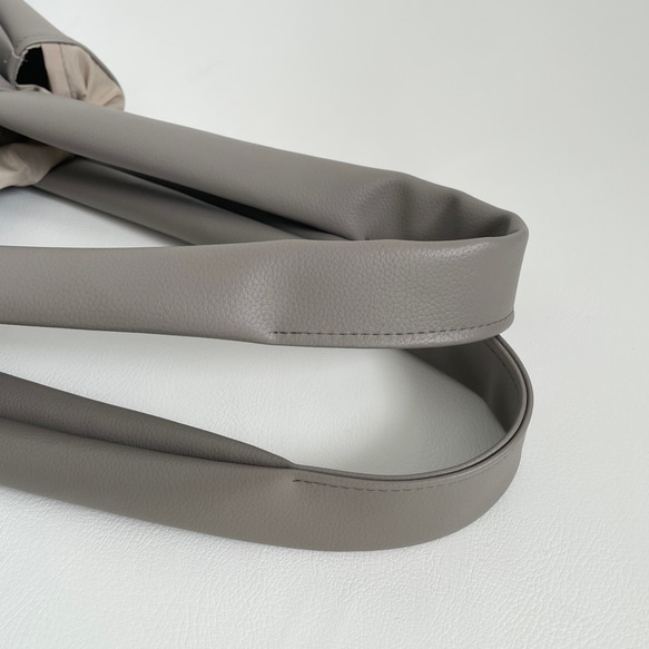 グレージュエコレザー　トートバッグ　L 4枚目の画像