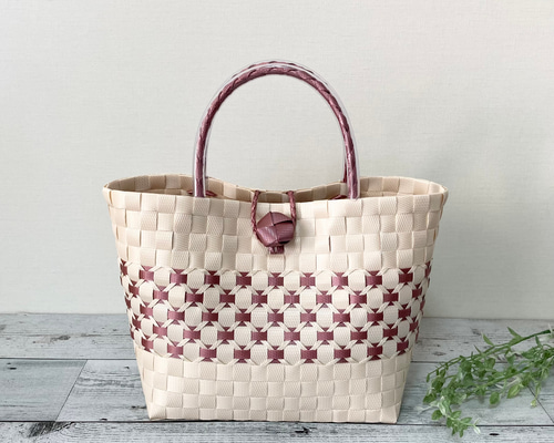 【エリンギ】PPバンド　プラカゴ　大サイズ　深い　大理石　　No.180 エリンギ様 専用】PPバンド プラカゴ 大サイズ 深い 大理石 No