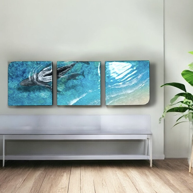 N521★超立体  沖縄の海 レジンアートボード　美ら海　オーシャンアート