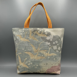 着物 帯 帯締め ハンドメイド トートバッグ リメイク 金 桜