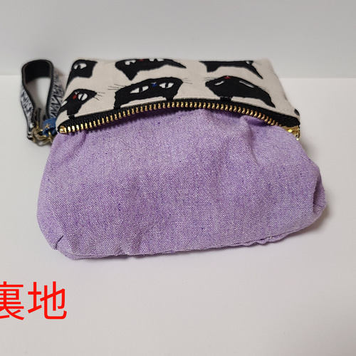 □再販□ハンドメイド 持ち手つき12㎝ミニファスナーポーチ コスメ