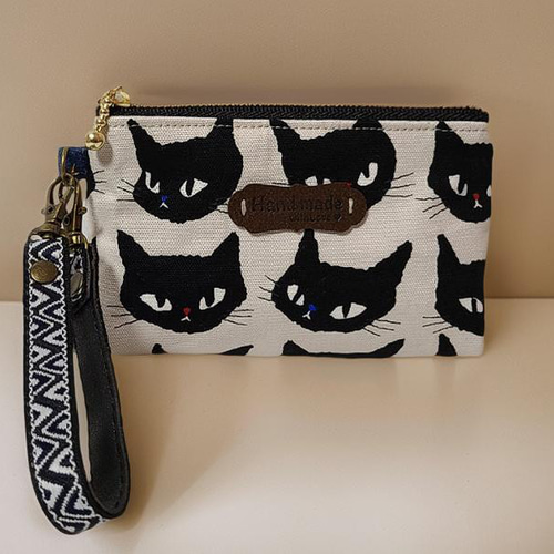 □再販□ハンドメイド 持ち手つき12㎝ミニファスナーポーチ コスメ