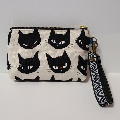 □再販□ハンドメイド 持ち手つき12㎝ミニファスナーポーチ コスメ