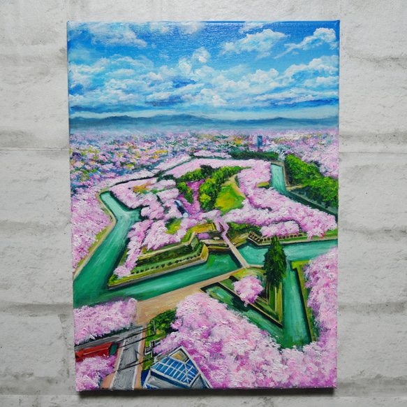 油絵 油彩 油彩画 絵 絵画 【五稜郭の春】 絵画 HR 通販 油絵 油彩 油彩画 絵 絵画 【五稜郭の春】 絵画 HR 通販