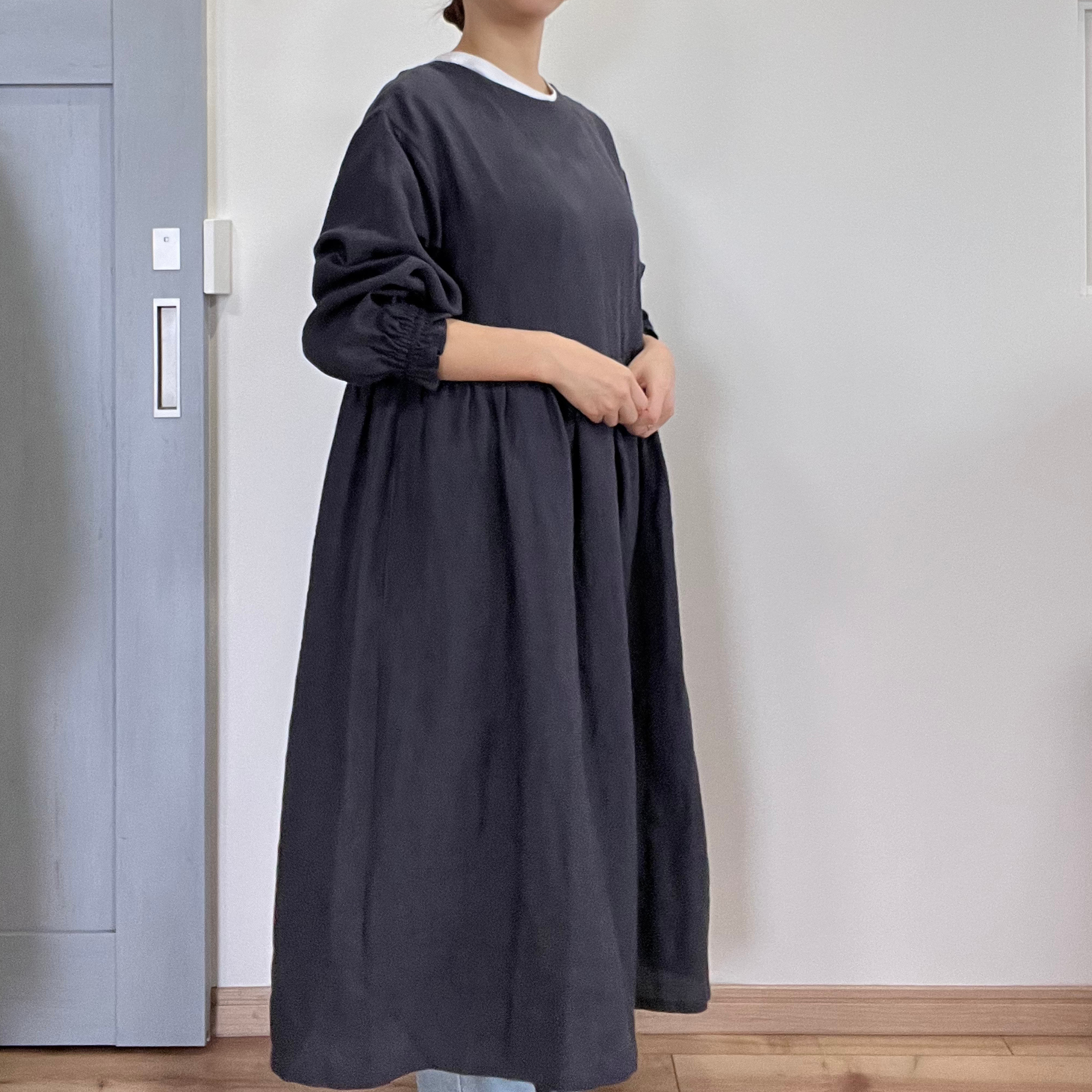 割烹着ワンピース✴︎リネン✴︎麻✴︎羽織✴︎割烹着✴︎ワンピース✴︎エプロン✴︎パープルネイビー✴︎グレー✴︎ネイビー