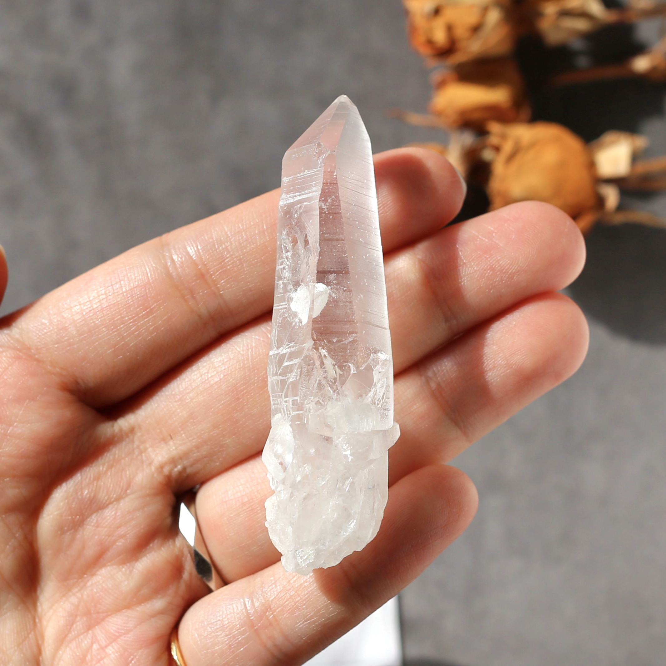 希少！貫通入り レムリアンシード 原石 カブラル鉱山 天然石 水晶 鉱物 一点物