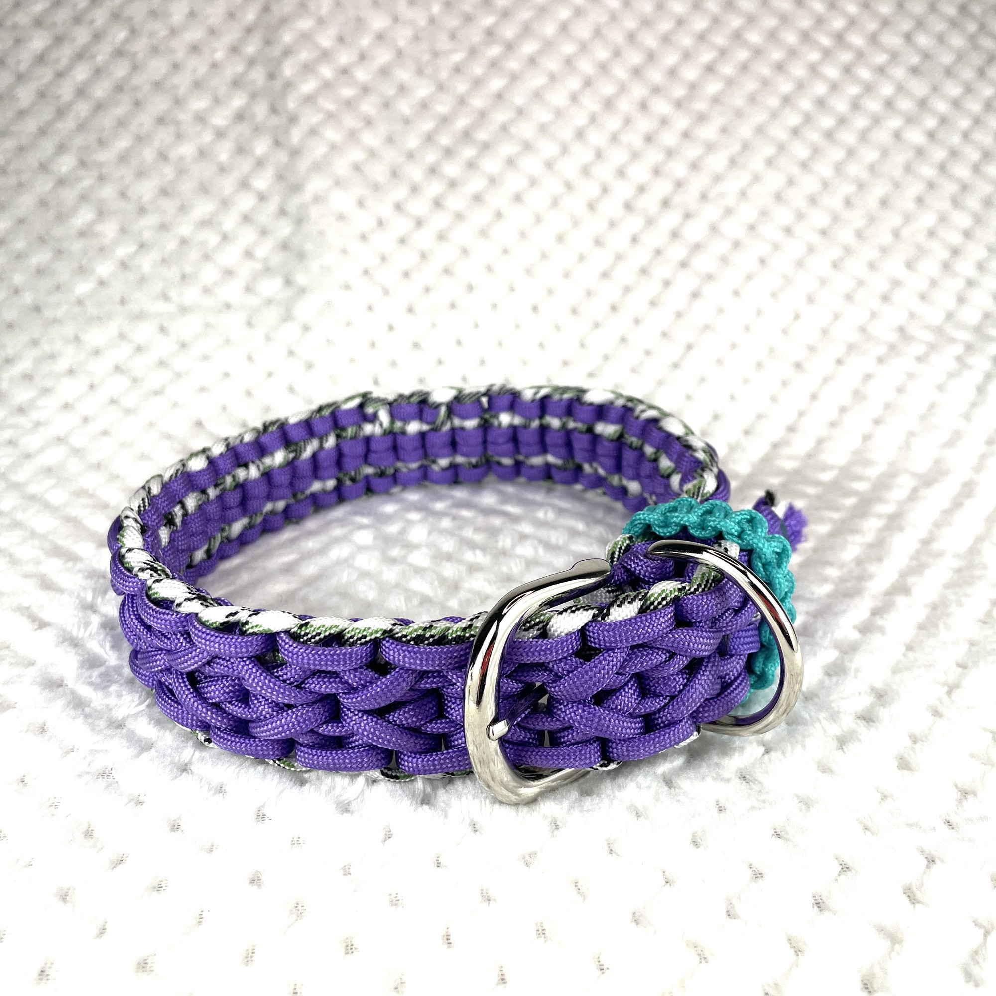 [パラコード編み犬首輪]#295 中型・大型犬のワンポイント首輪