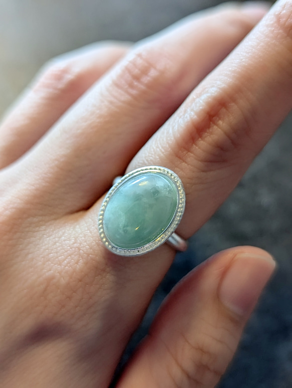 翡翠　リング　ヒスイ　リング　天然石　リング　天然石　指輪　フリーサイズリング　誕生石　人気リング　アクセサリー 5枚目の画像