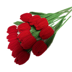 チューリップA 2本入りラッピング 編みぐるみ 枯れない花