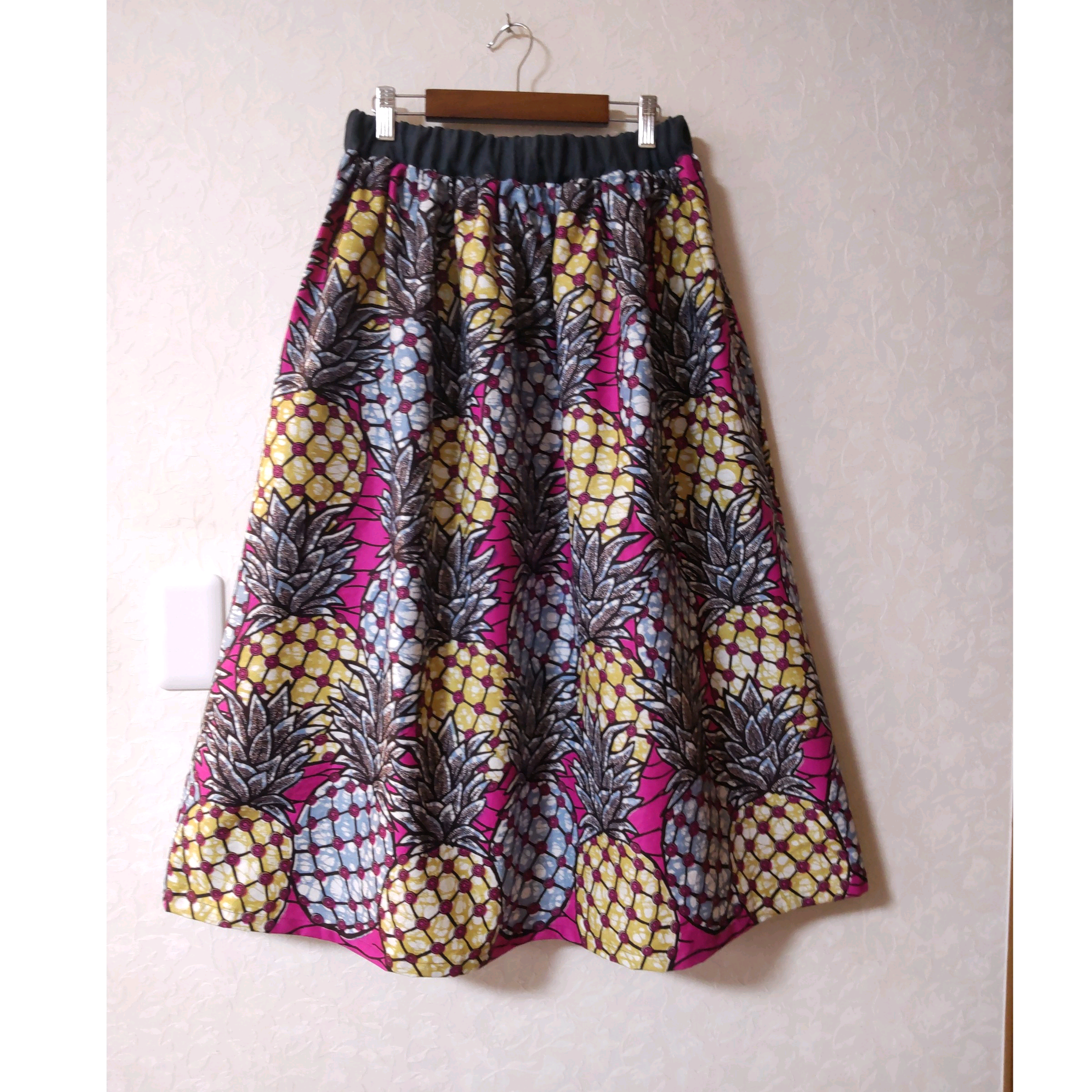 《完成品》ギャザースカート/アフリカ布(VLISCO)
