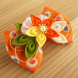 つまみ細工 ちりめん リボン 髪飾り ちりめん友禅 七五三、成人式