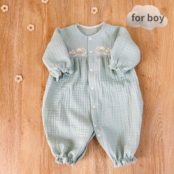 ツーウェイオール〜cotton flower .2〜新生児 男の子 女の子 退院着