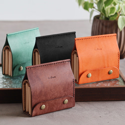 EC限定 small wallet 【シボ革/ブラック 三つ折り財布 chi.wata 通販