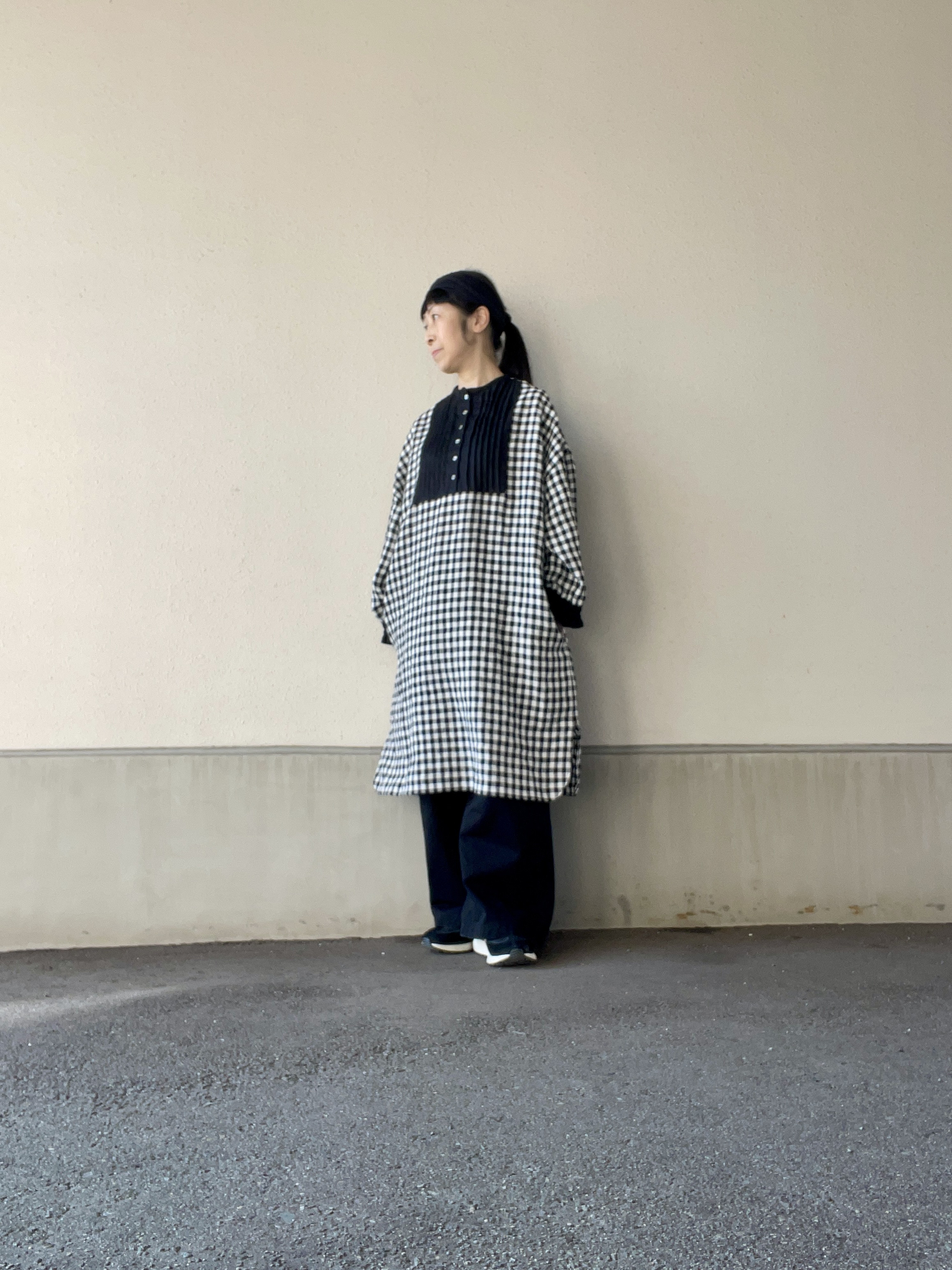 『creema限定』バイカラーフロントタックリネンチュニックワンピース 9,204円