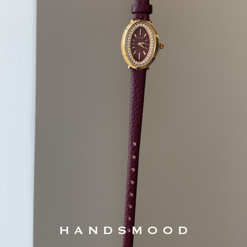 せきえい 楕円形 赤 腕時計 レディース 腕時計 ハンズムード 通販