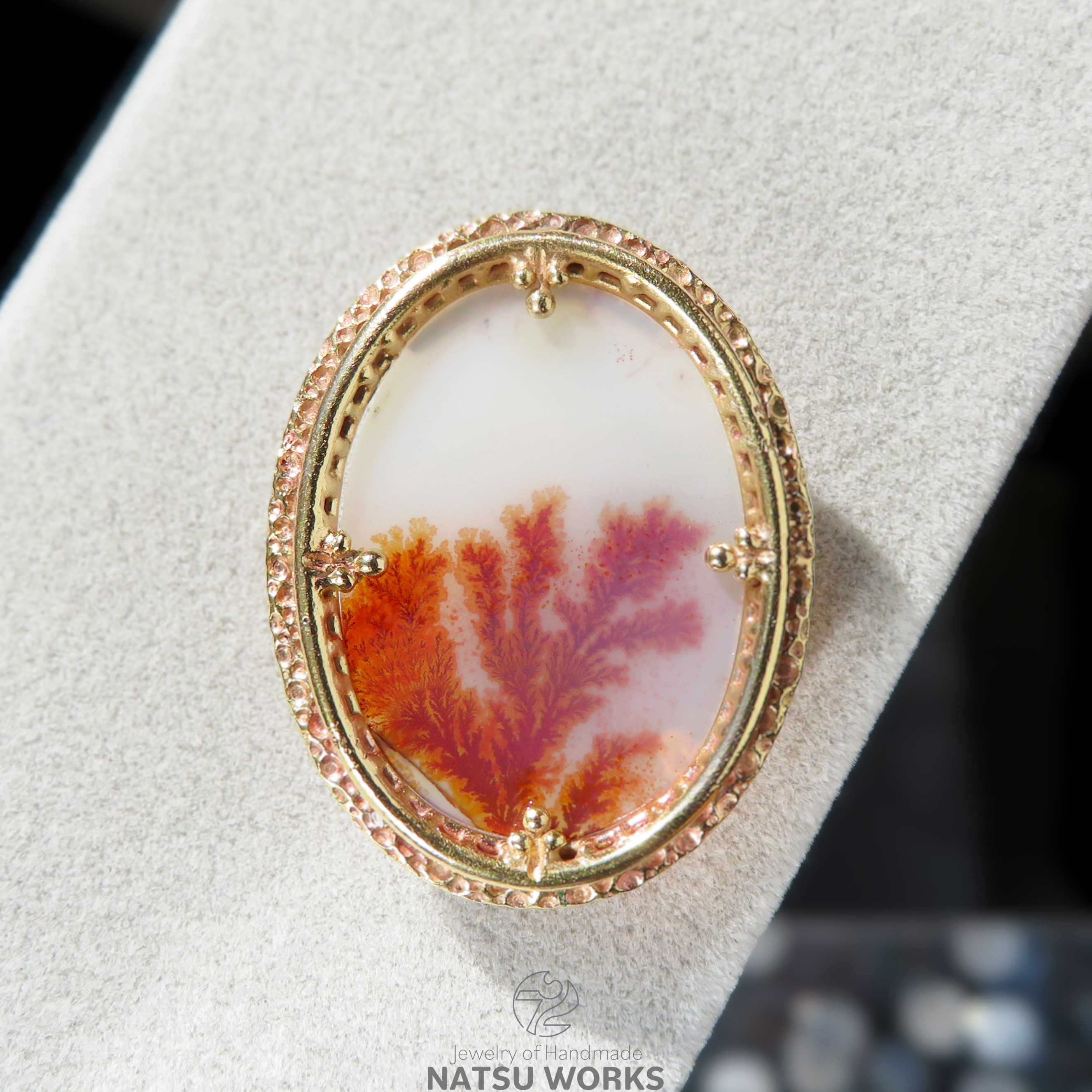 デンドリティック アゲート ブローチ 0 / Dendritic Agate Brass Brooch