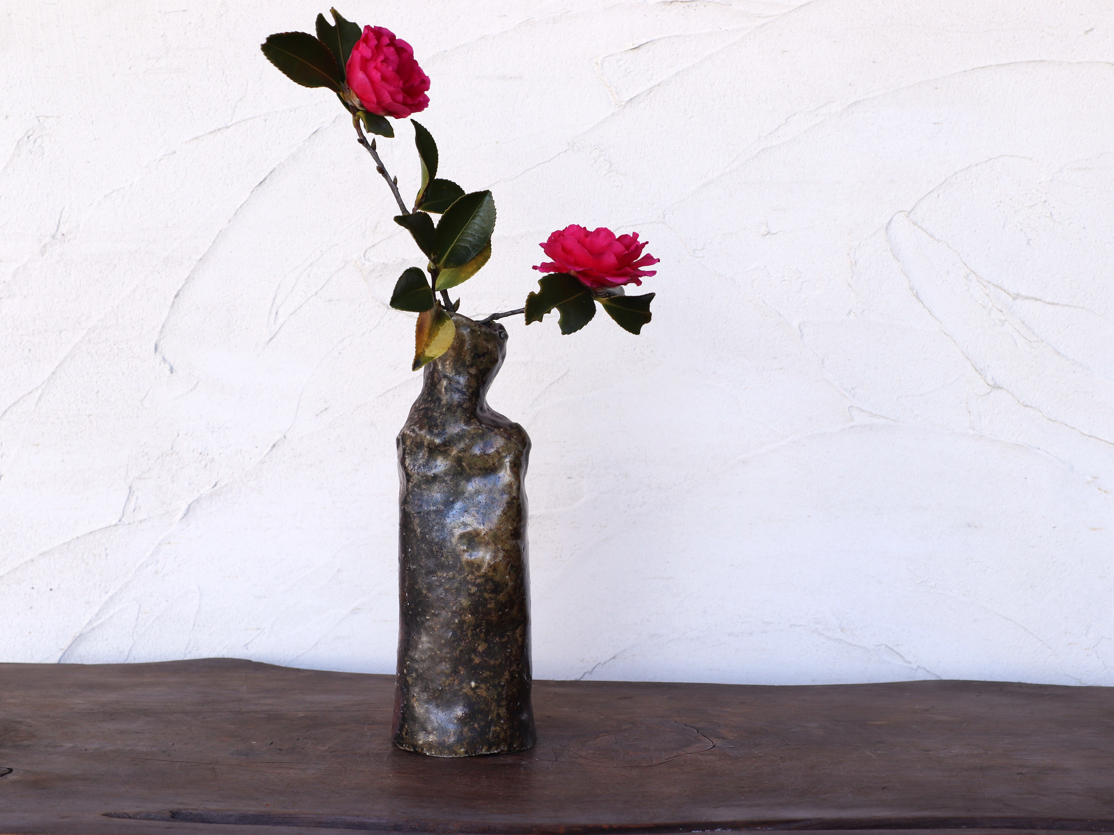 備前焼 花入れ(手びねり)　h3-129