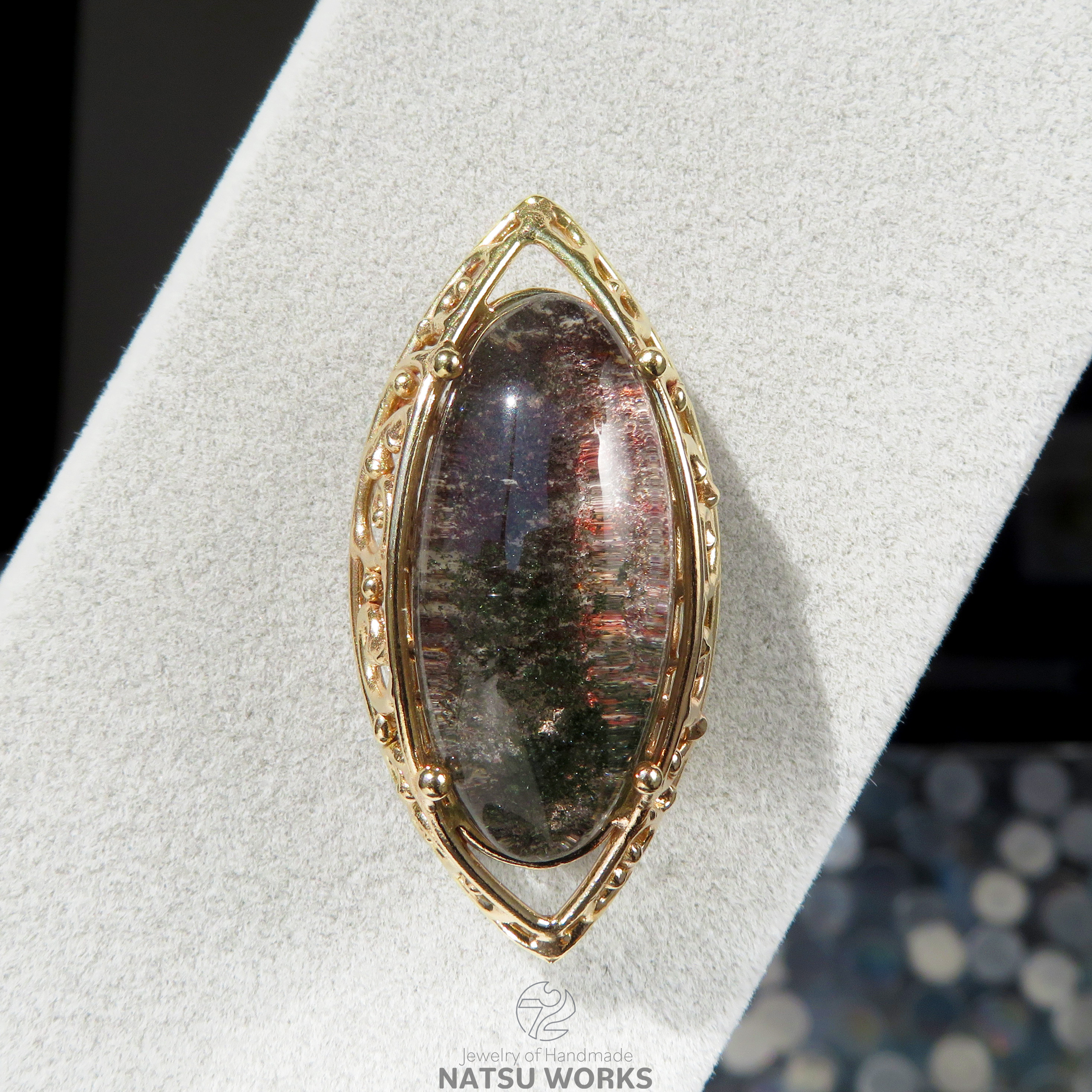 ガーデンクォーツ ブローチ / Garden Quartz Brass Brooch