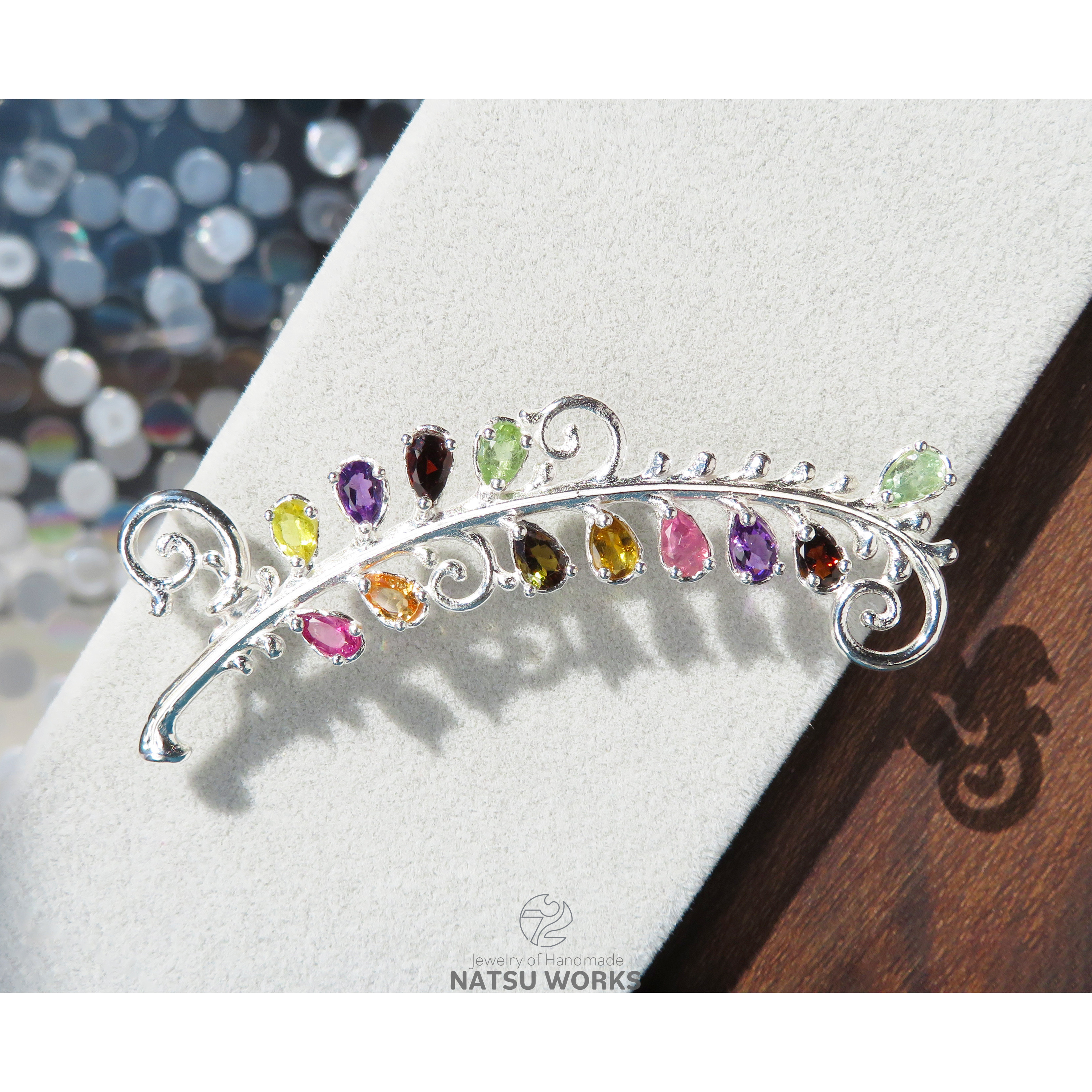 トルマリン & アメジスト ブローチ  / Tourmaline and Amethyst Brooch