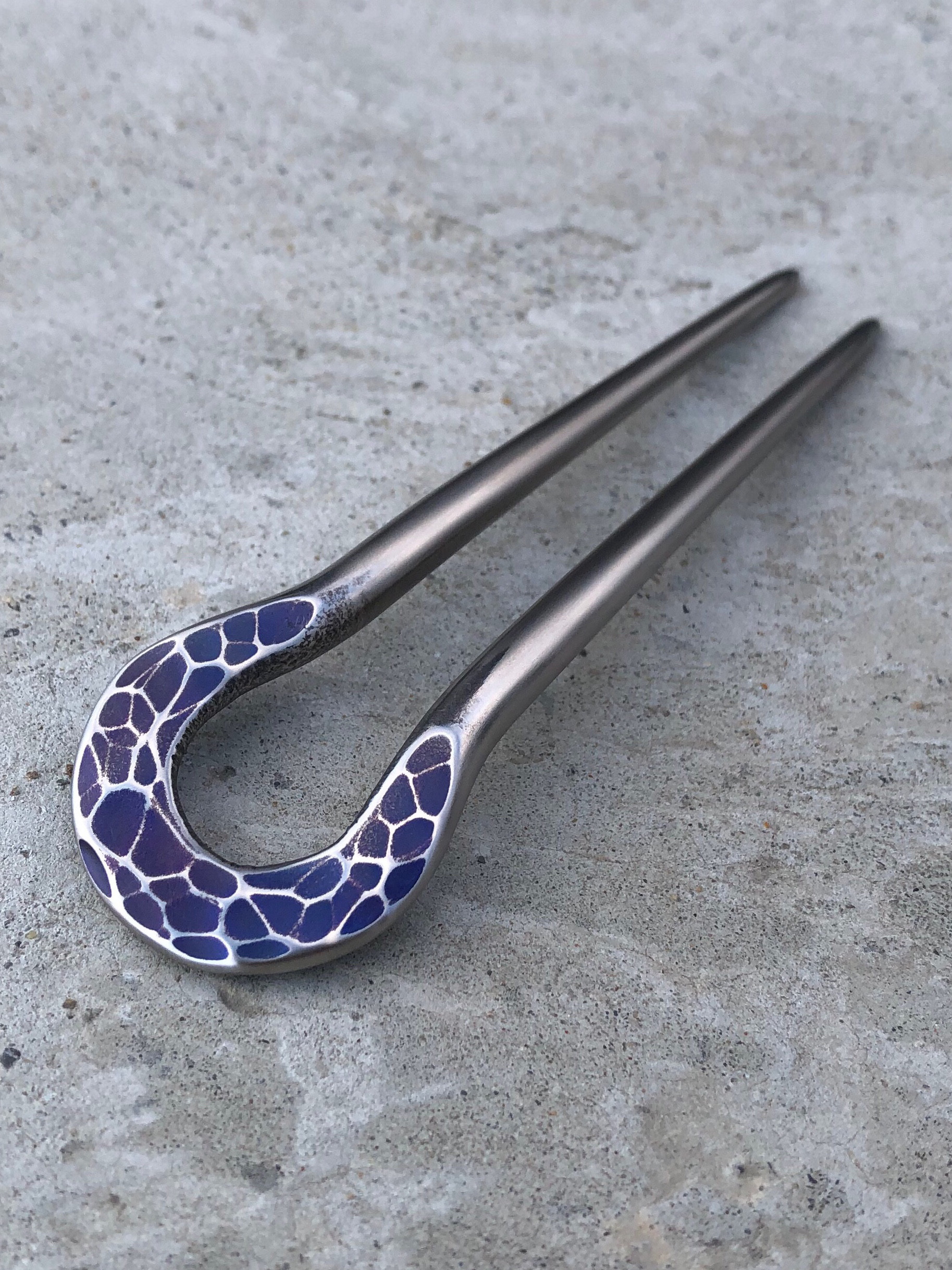 titanium hair sticks “hydrangea” 紫陽花 純チタン製かんざし 簪 ヘアスティック