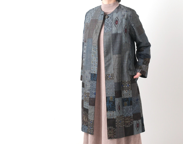 大島紬真綿入り　リバーシブルコート 大島紬真綿入り リバーシブルコート