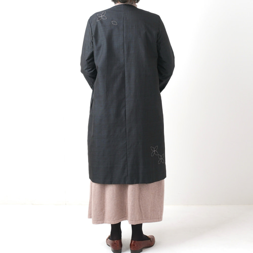 アンティーク大島紬のパッチワークコート リバーシブル 刺し子 着物