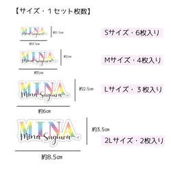 耐水☆強粘着☆名前　シール　6枚　ステッカー　名入れ　　ネームシール  スマホケース　水筒　ipad PC　入園　入学　 5枚目の画像