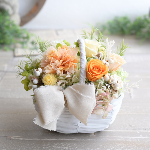 陽だまりのフラワーバスケット＊プリザーブドフラワー 3枚目の画像