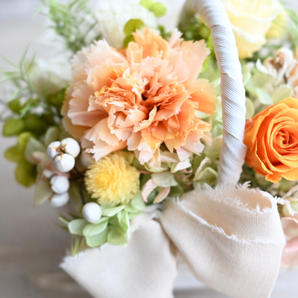 陽だまりのフラワーバスケット＊プリザーブドフラワー 7枚目の画像