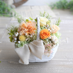 陽だまりのフラワーバスケット＊プリザーブドフラワー 5枚目の画像