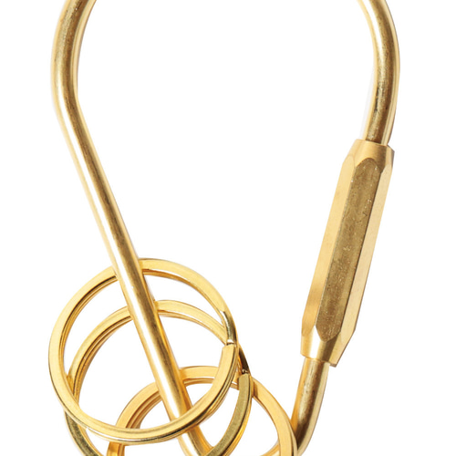 真鍮 O型 / D型 / 洋ナシ型 カラビナ スクリューロック 二重リング付