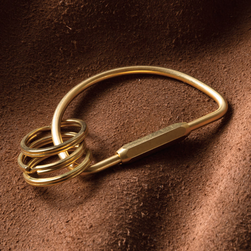 真鍮 O型 / D型 / 洋ナシ型 カラビナ スクリューロック 二重リング付