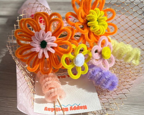 ぴよ　モールフラワー　オレンジ 54a05a914043335ace57eed8ea09f7