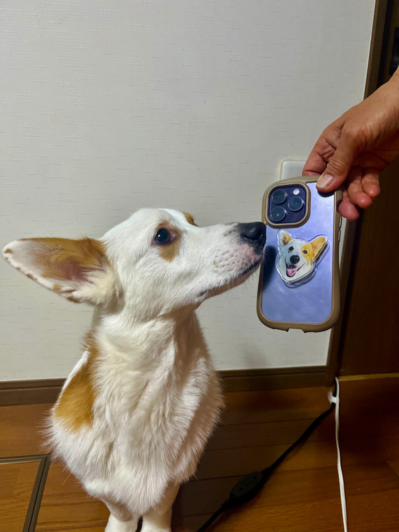 【 うちの子グッズ 】スマホグリップ スマホソケット スマホリング オーダーメイド ペット 犬 猫 6枚目の画像