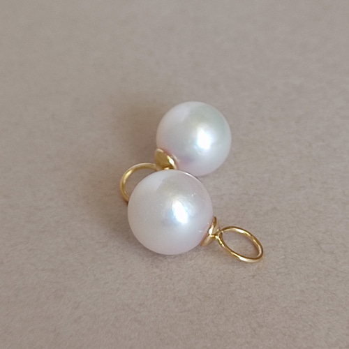 フープピアス k 18 アコヤ真珠 チャーム付き 2 WAY ピアス 【公式通販】
