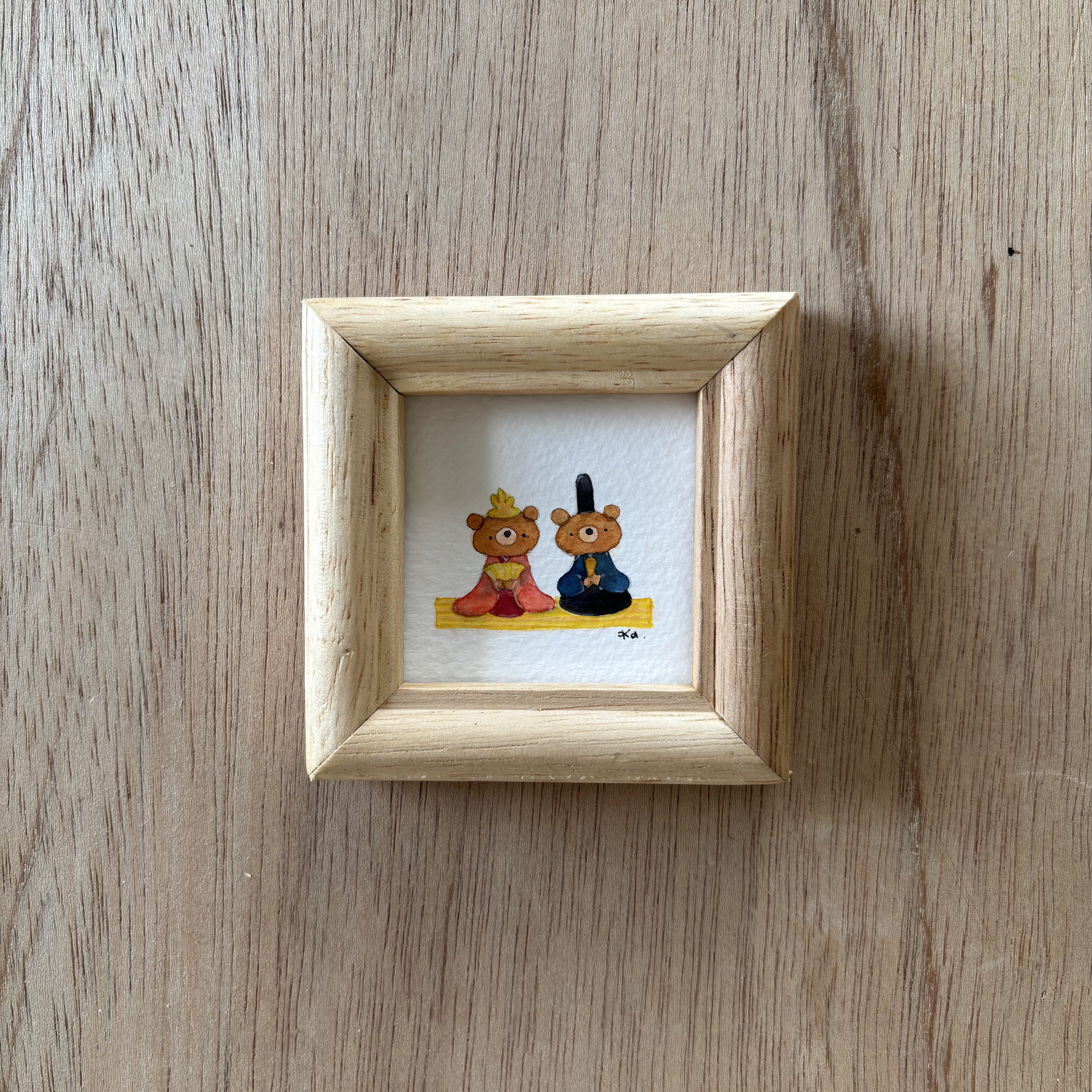 「くまさん雛祭り」ミニ額　原画