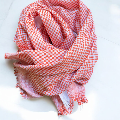 手紡ぎ手織り82cm×150cm インド カディ バスタオル テーブルクロス